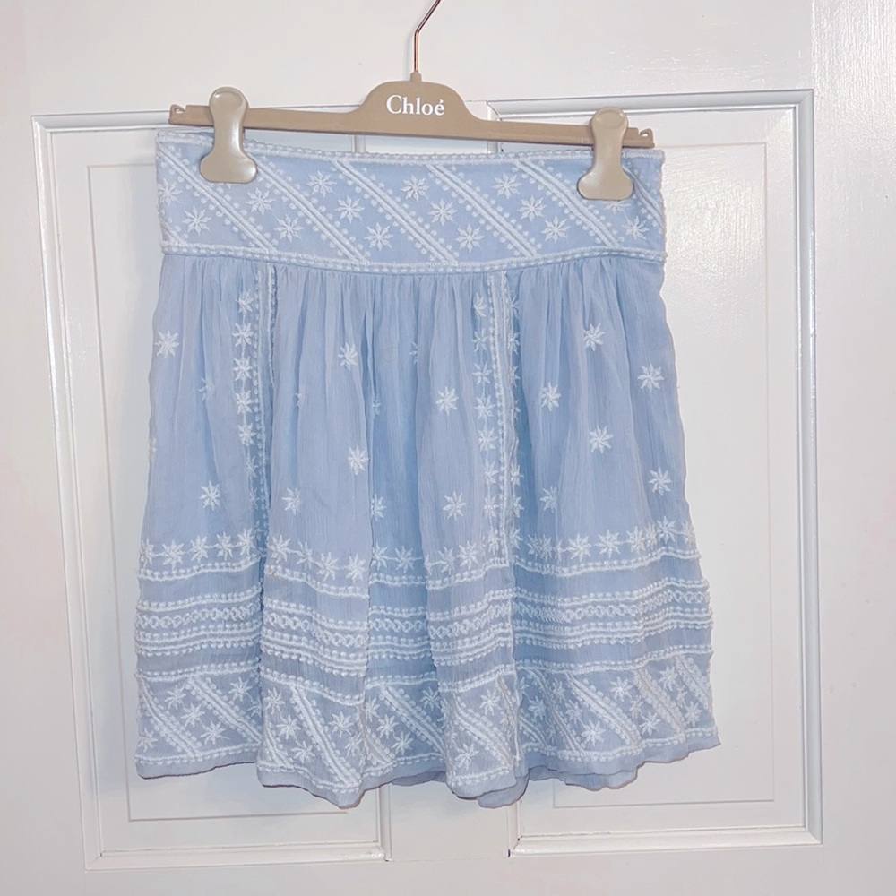 Isabel Marant Light Blue Embroidered Skirt size 40